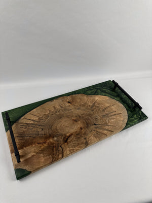 Ambrosia Maple & Bonsai Green Epoxy Serving Tray image 0
