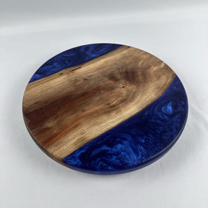 12" Round Walnut & Kyoho Grape Epoxy Lazy Susan image 0