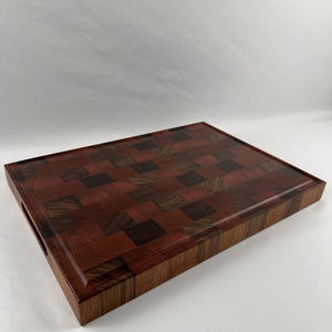 Cedar Size Cutting Board - Walnut and Mahogany Hardwood End Grain Butcher Block image 0