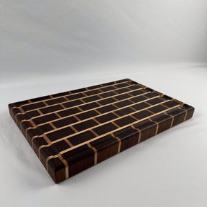 Chestnut Size Cutting Board - Maple and Walnut Hardwood End Grain Butcher Block image 0