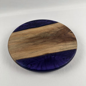 12" Round Walnut & Purple Jam Epoxy Lazy Susan image 0