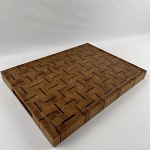 Chestnut Size Cutting Board - White Oak and Maple Hardwood End Grain Butcher Block image 0