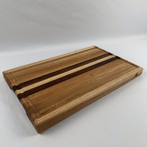 Chestnut Size Cutting Board - Walnut, Hickory, Cherry, White Oak and Padauk Hardwood Edge Grain Butcher Block image 0